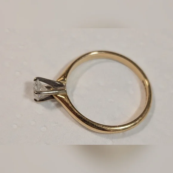 Vintage Magic Glo 14k Diamond Solitaire Ring Size 6.75 - Picture 8 of 11